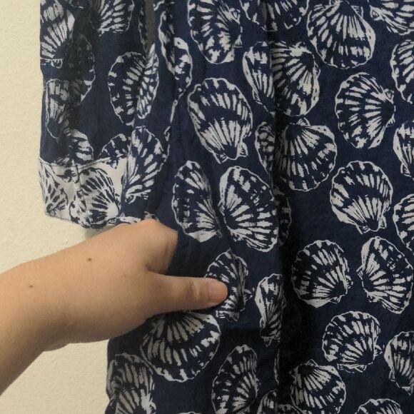 Talbots Navy and White Sea Shell Patterned Dress - Picture 6 of 7